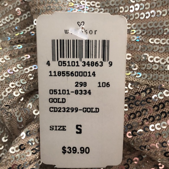 Windsor, gold sequin short dress, size small - Picture 4 of 4